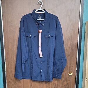 Spyder Size XXL Navy Lightweight Casual Button Down Shirt